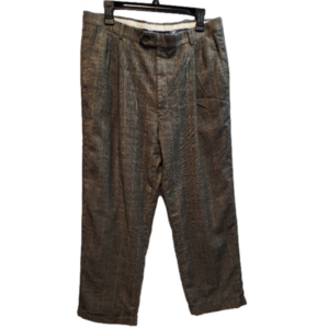 Hart Schaffner Marx brown plaid pleated front cuffed dress pants mens sz 34